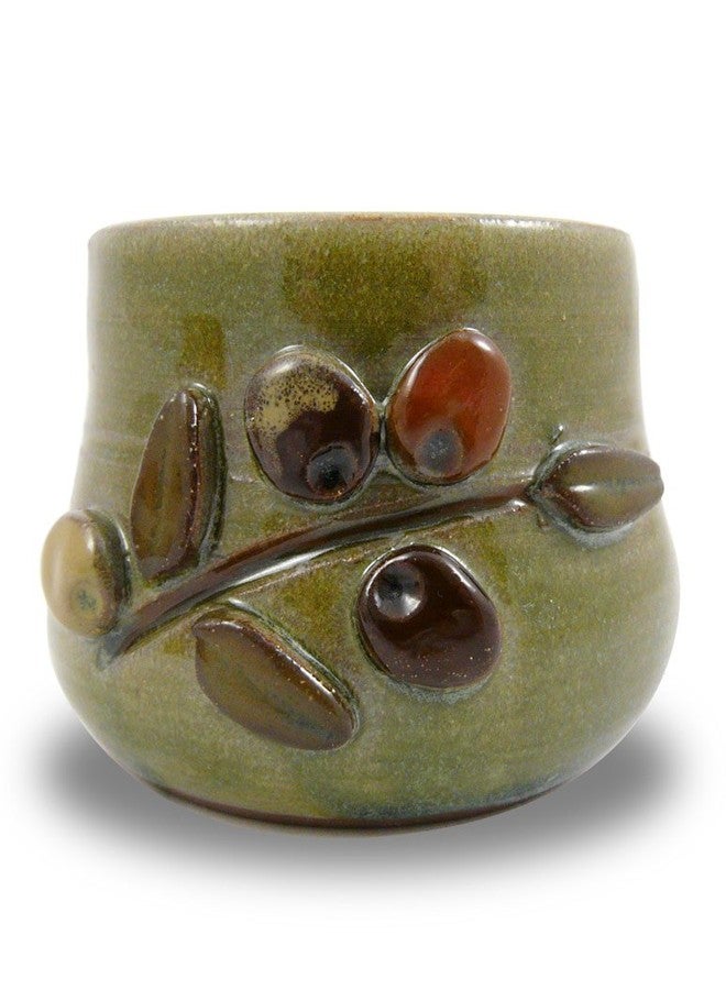 Modern Artisans American Handmade Pottery Kitchen Sponge Holder, Mediterranean Olive Branch Motif - Image 2